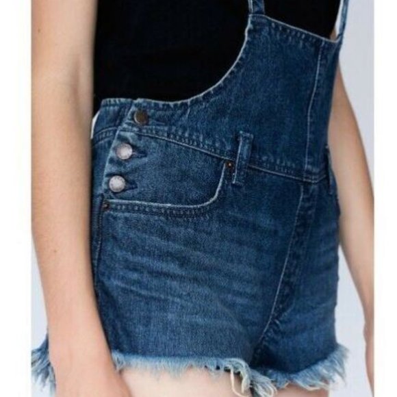 Free People Strappy Denim Shortall - Picture 6 of 13